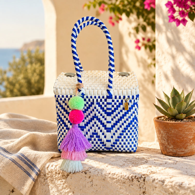 Mini Basket | Azure Cheveron