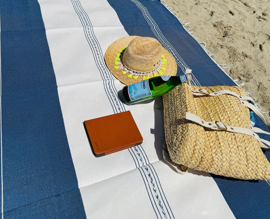 Handwoven Mexican Cotton Throw Blanket | Denim