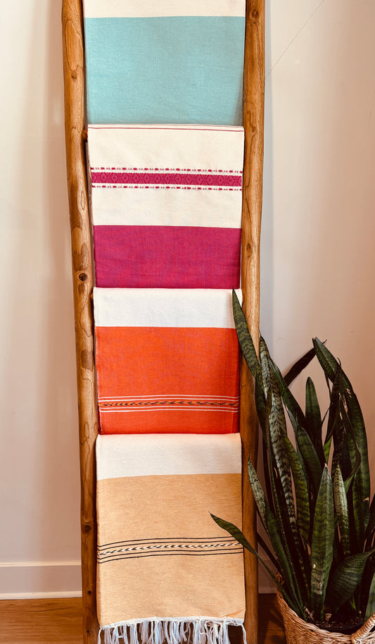 Handwoven Mexican Throw Blanket | Orange