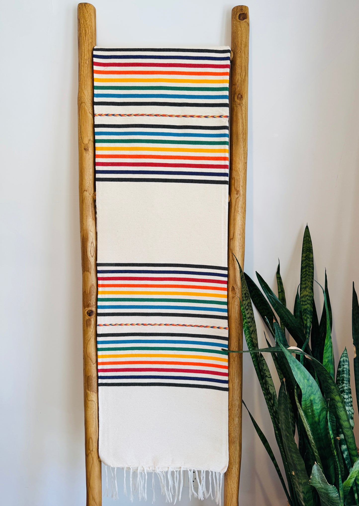 Emilia Handwoven Mexican Throw Blanket | Rainbow