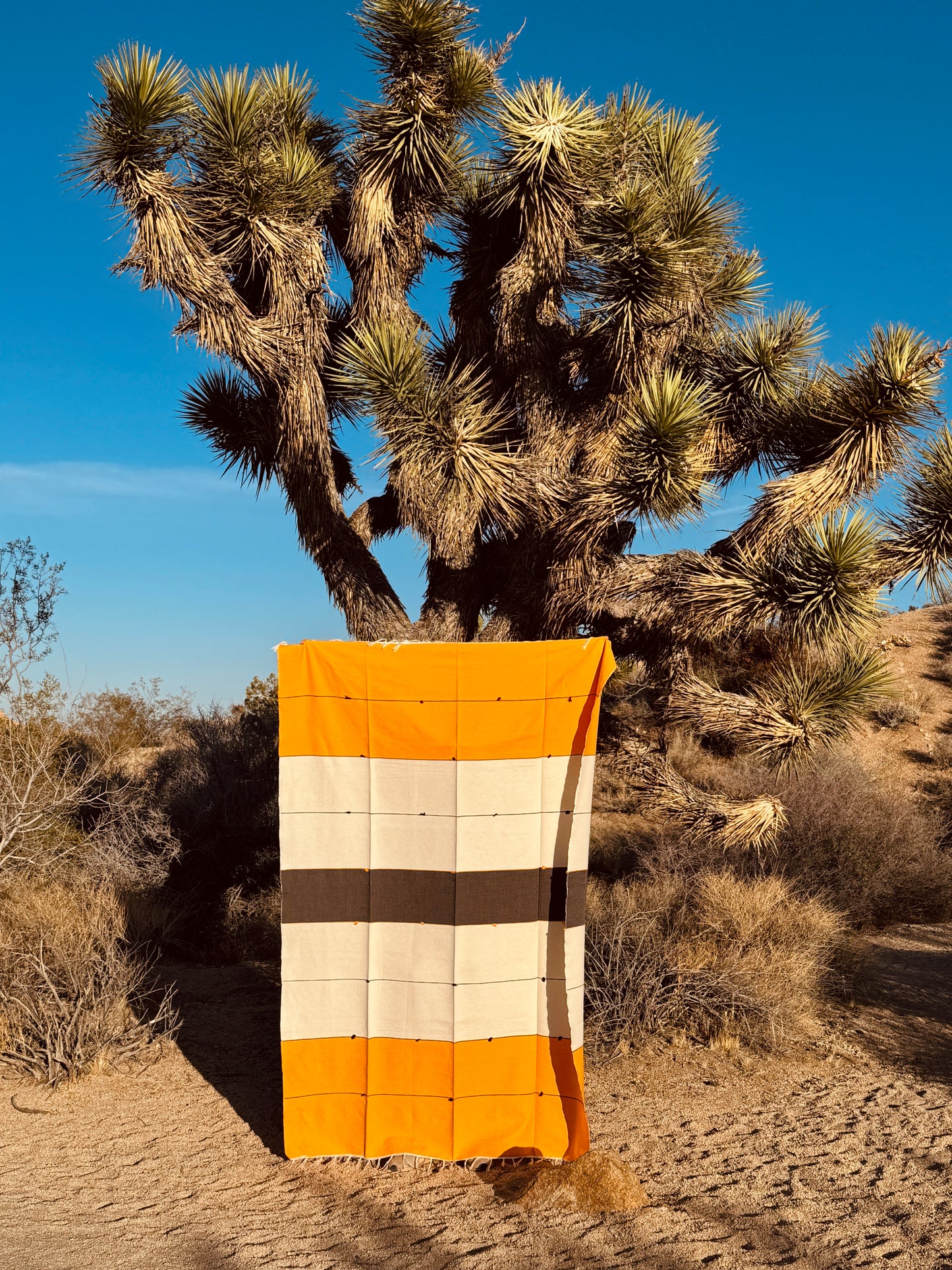 Handwoven Mexican Throw Blanket | Black/Yellow