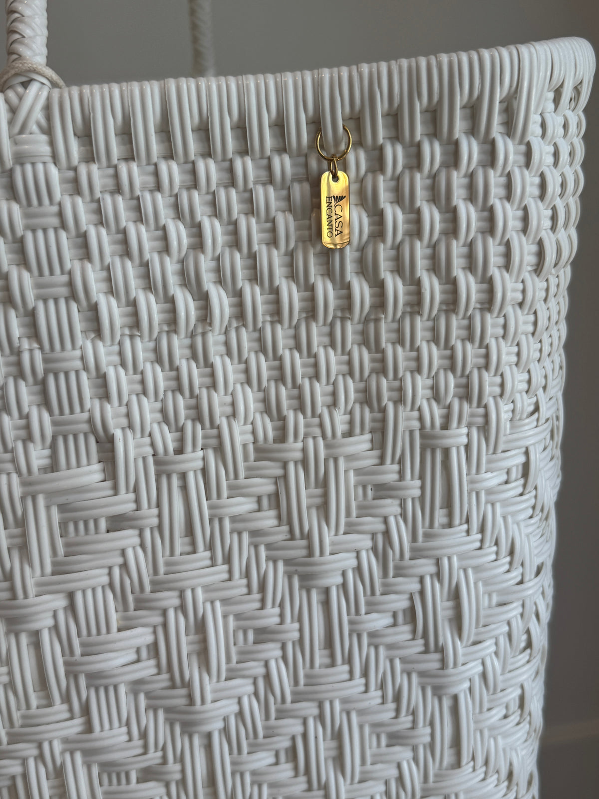 Playa Grande Tote | White Sierra Diamond Weave
