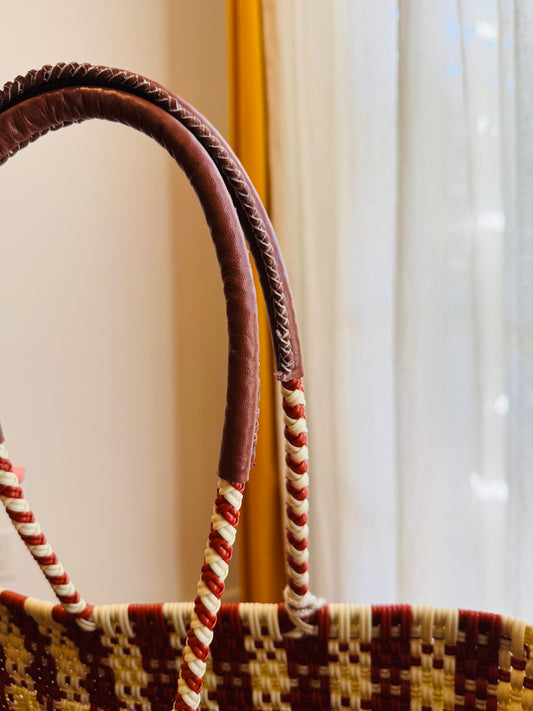 Camila Tote Bag w/ Leather Straps   | Large