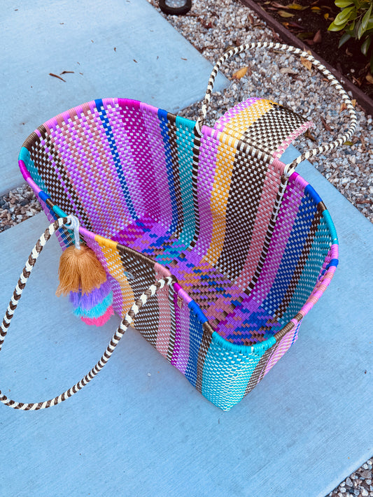 Playa Grande Tote | Confetti Stripe