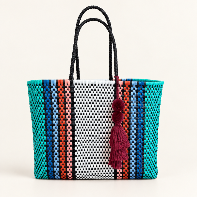 Playa Grande Tote | Coral Reef Stripe