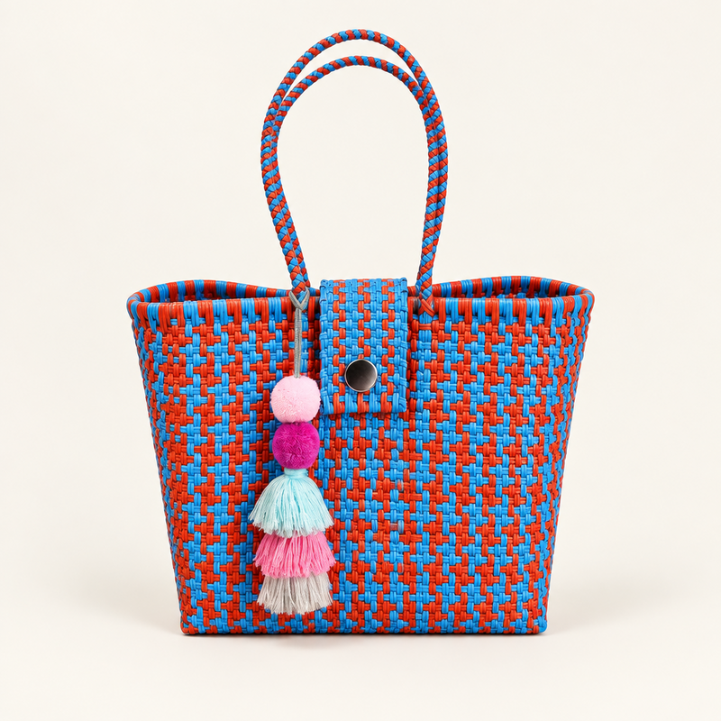 Classic Tote | Sunset Azul Geometric with Latch