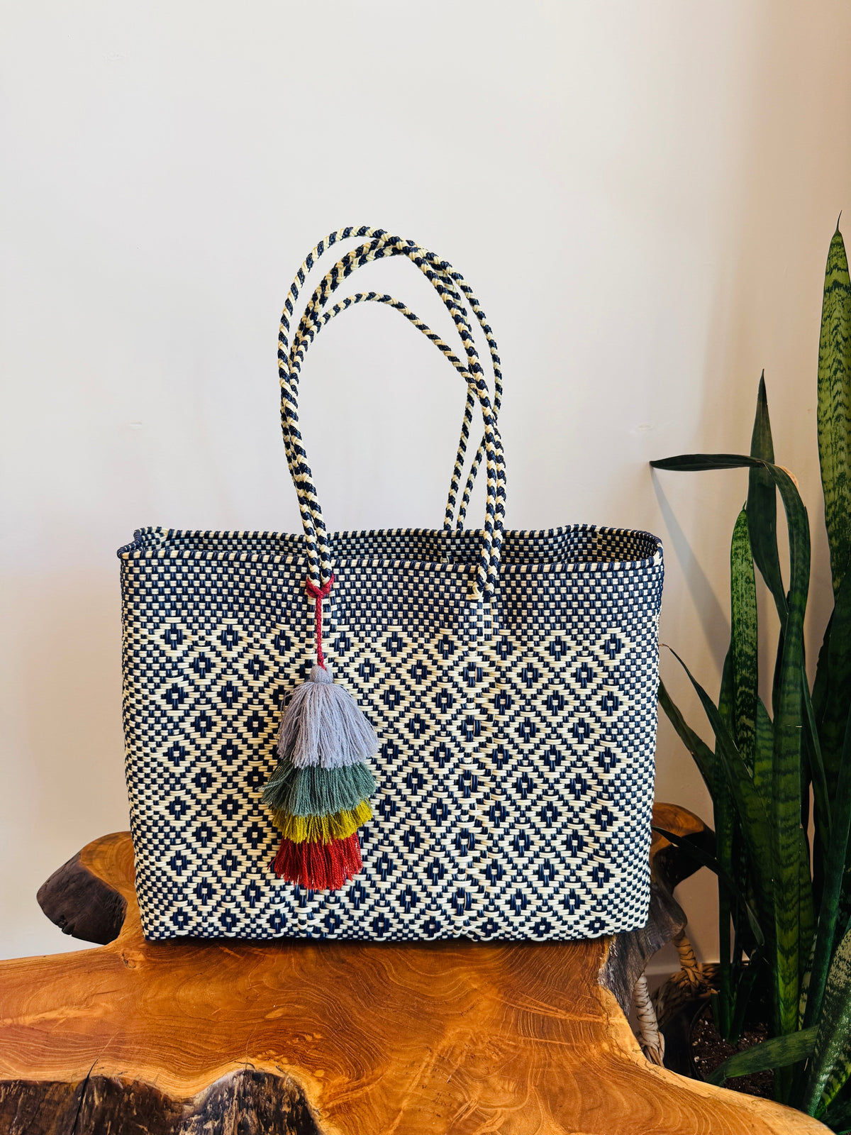 Recycled Plastic Handwoven Tote.