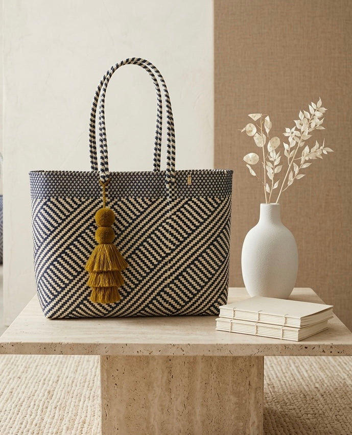 Valentina Mercado Tote | Marina Blue Heritage Weave