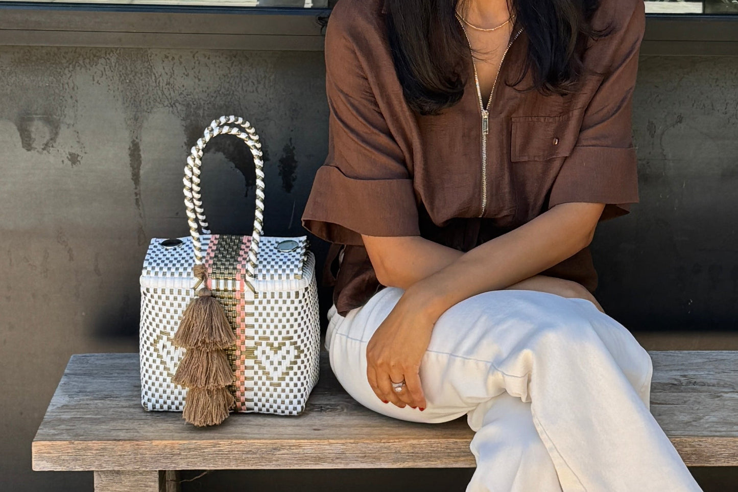 Mini Basket | Peach Sand Hearts