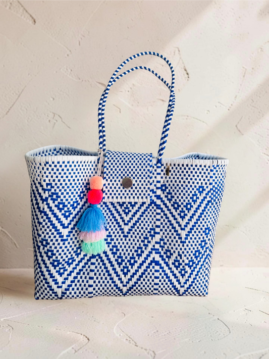 Playa Grande Tote  | Azure Chevron