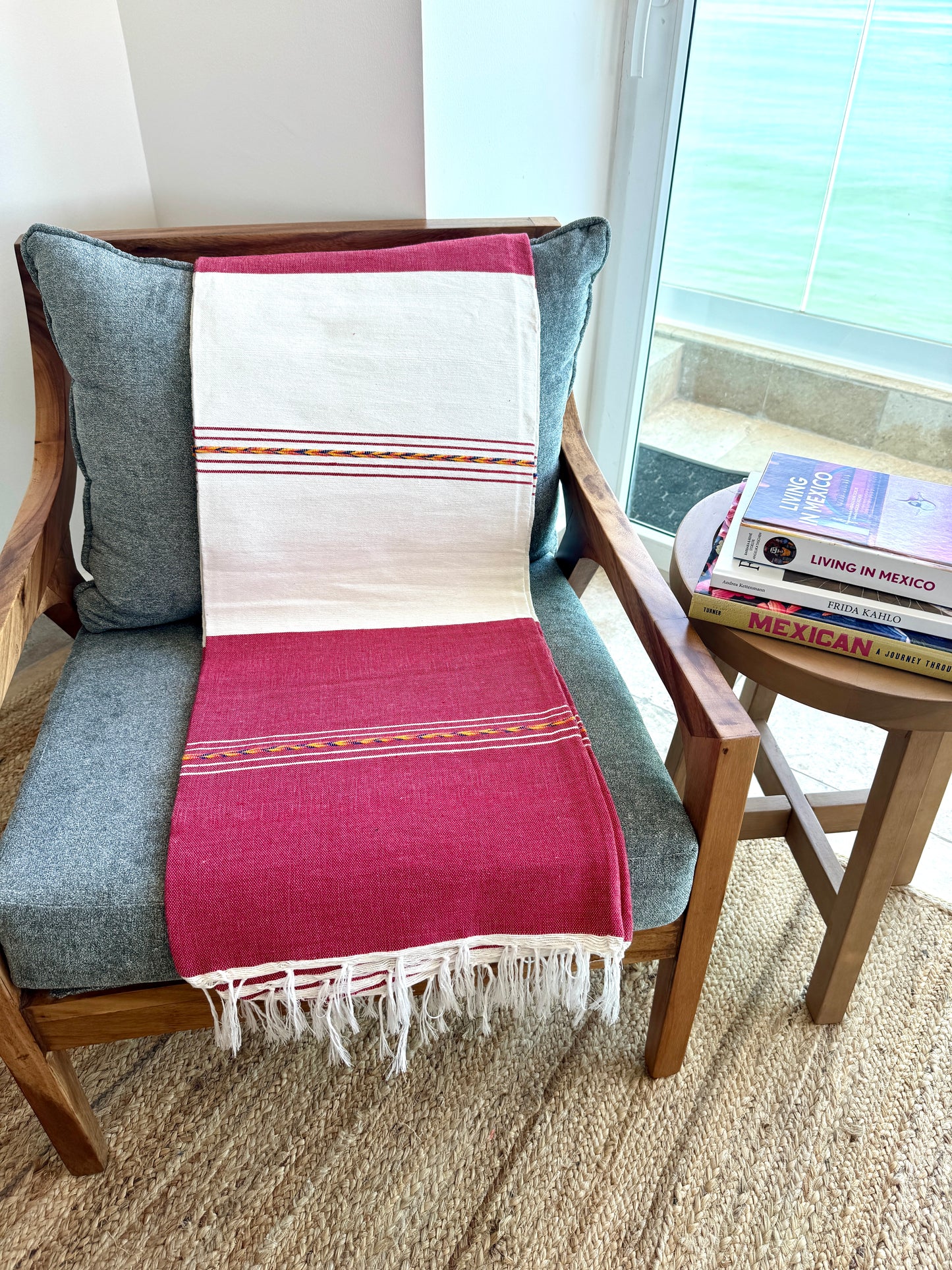 Handwoven Mexican Throw Blanket | Red