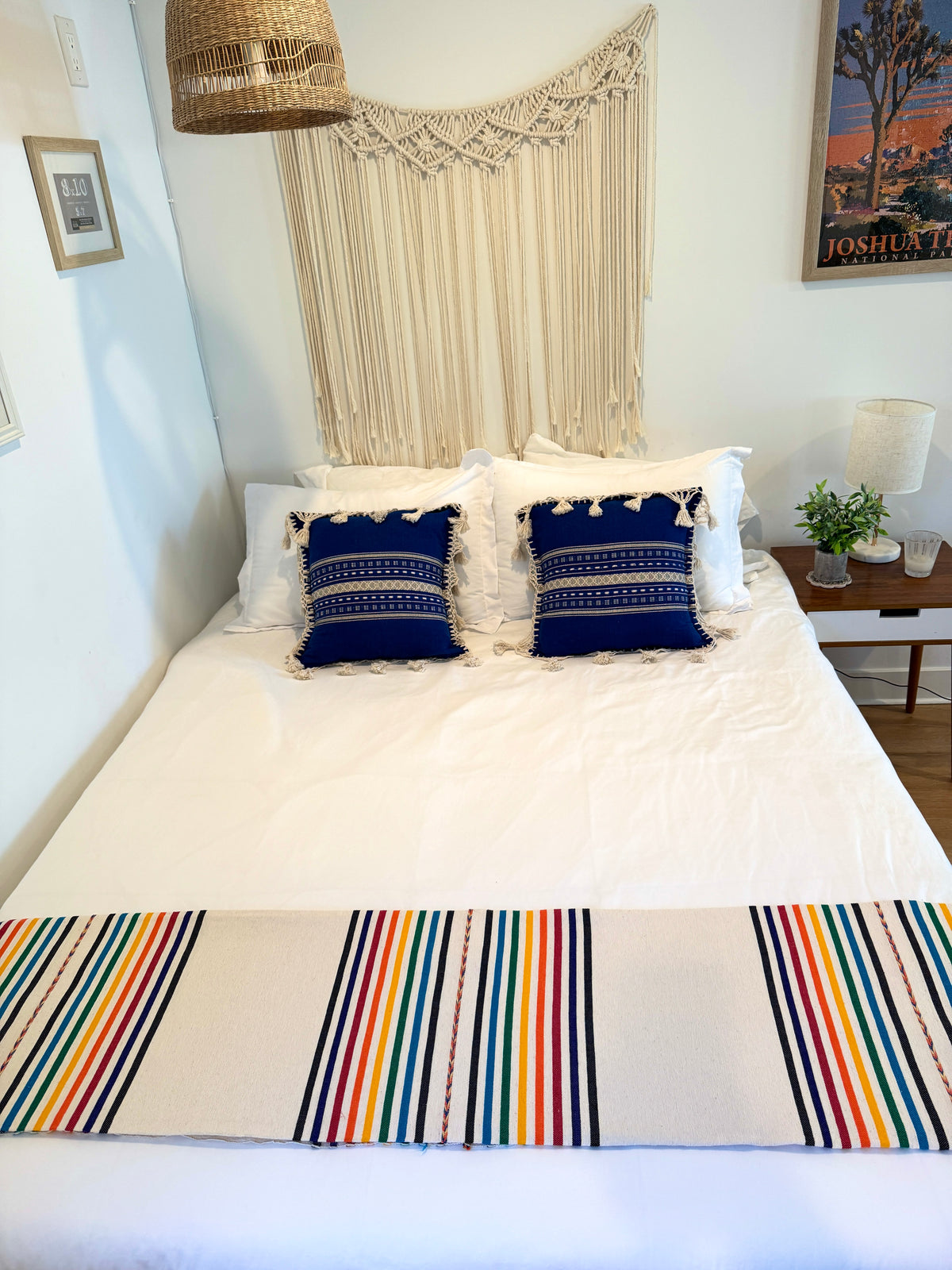 Handwoven Mexican Cotton Throw | Rainbow