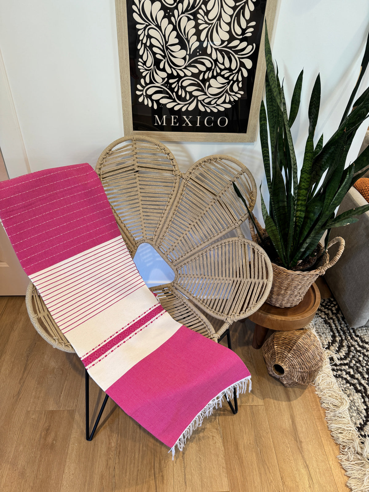 Handwoven Mexican Cotton Throw | Rosa