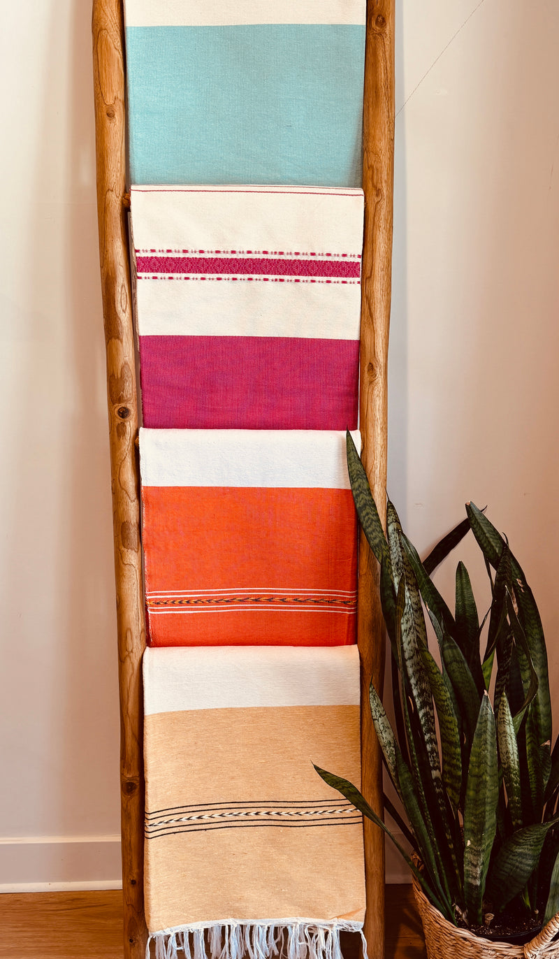 Handwoven Mexican Cotton Throw | Orange