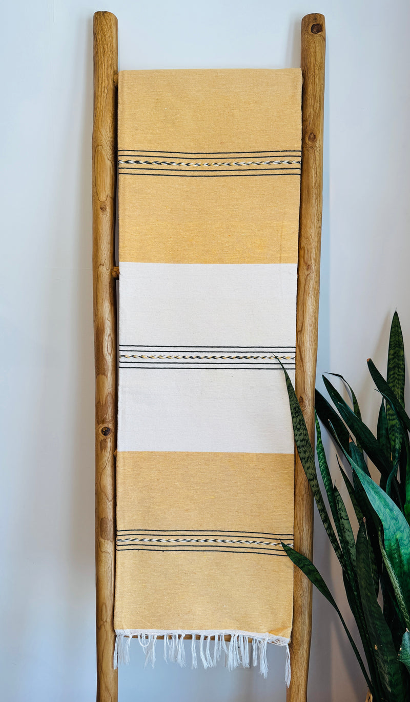 Handwoven Mexican Cotton Throw | Yellow