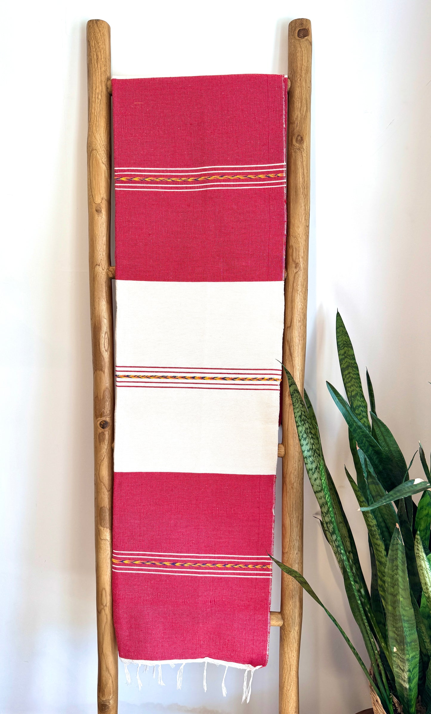 Handwoven Mexican Throw Blanket | Red