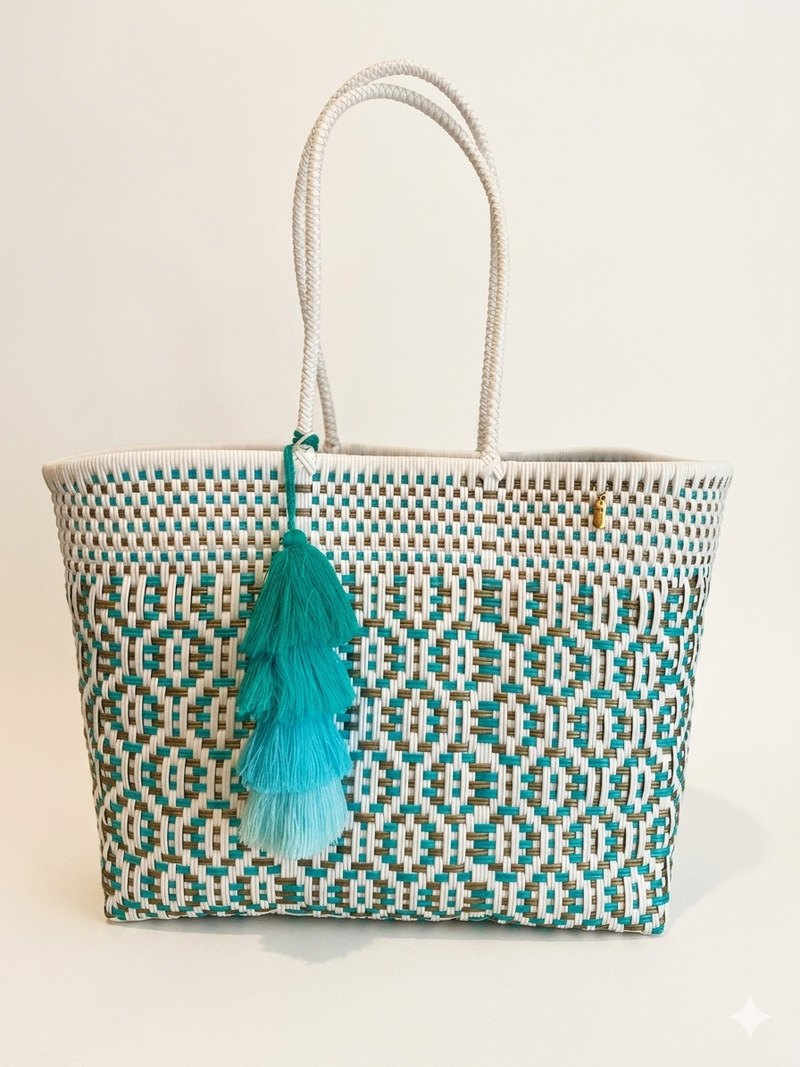 Playa Grande Tote  | Coastal Blue Sierra Weave