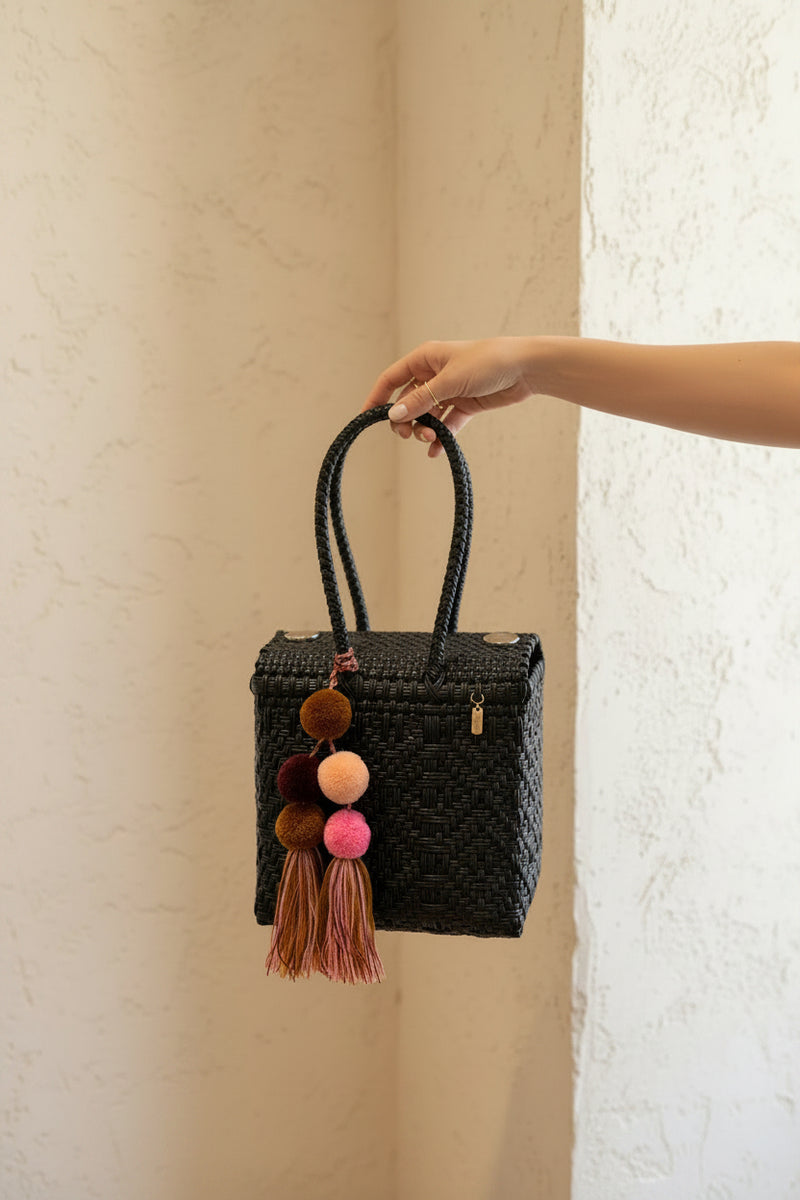 Mini Basket | Black Sierra Diamond Weave