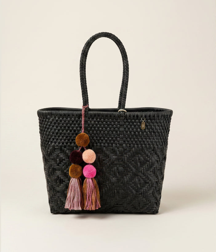 Classic Tote  | Black Sierra Diamond Weave