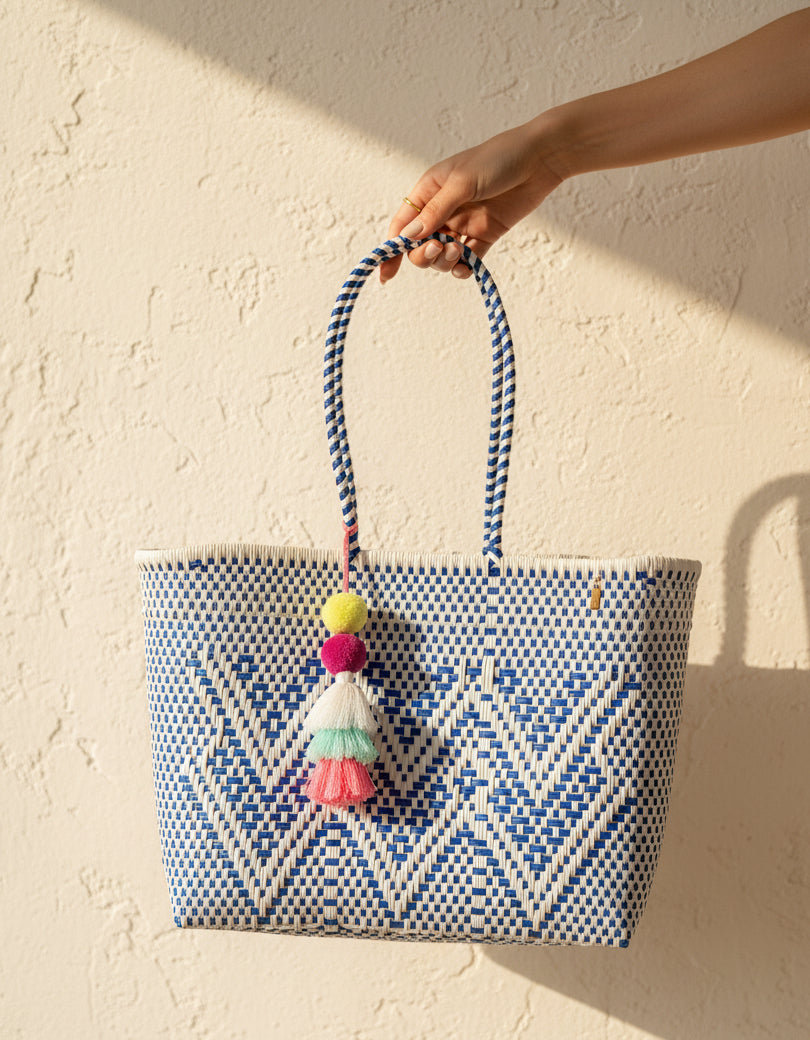 Playa Grande Tote  | Azure Chevron