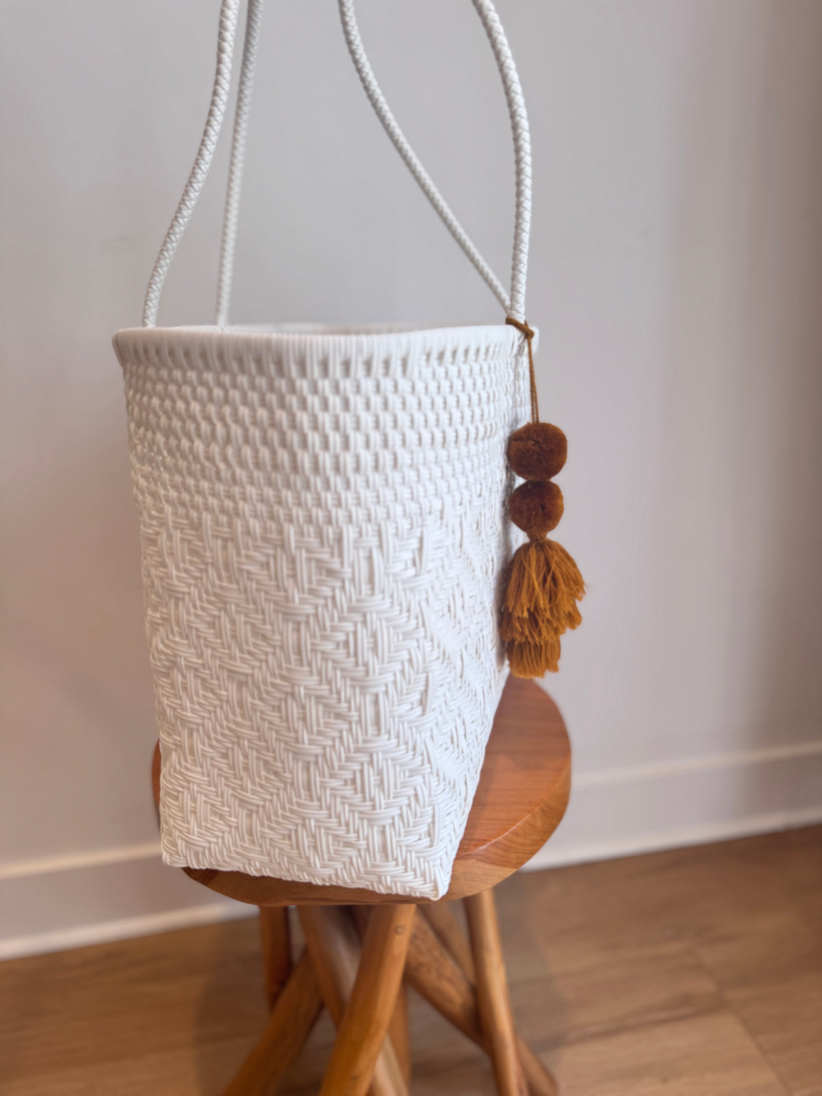Playa Grande Tote | White Sierra Diamond Weave