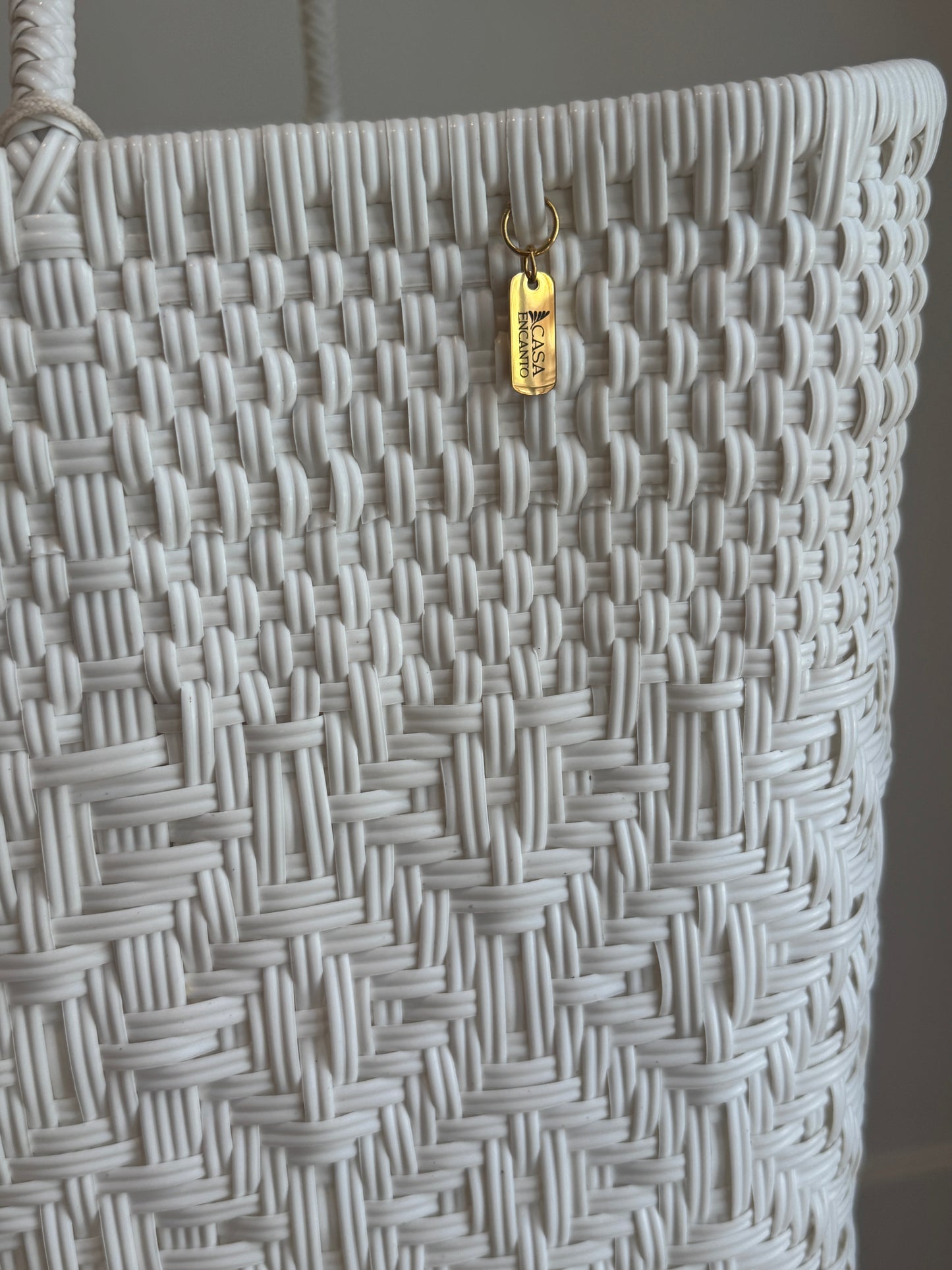 Playa Grande Tote | White Sierra Diamond Weave