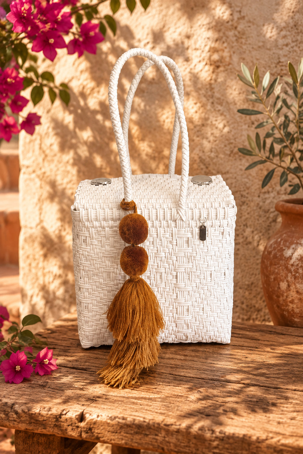 Mini Basket | White Sierra Diamond Weave