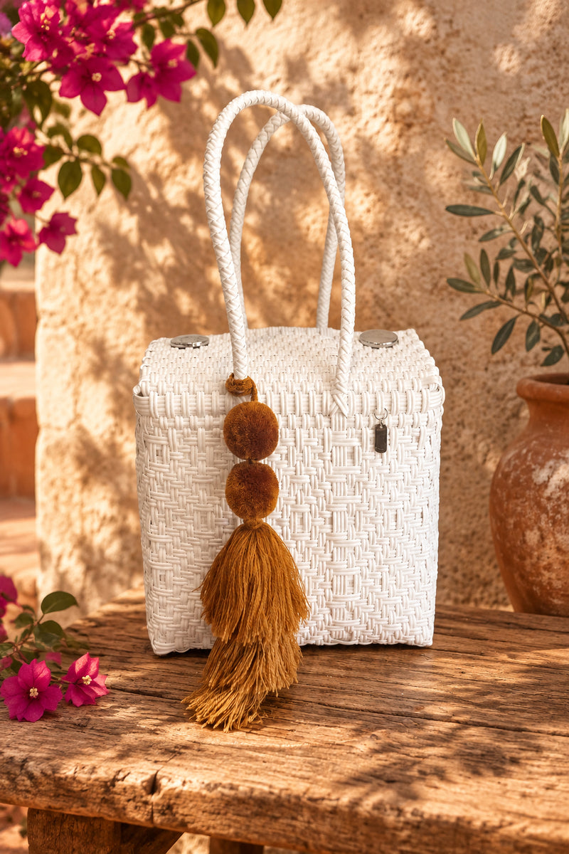 Mini Basket | White Sierra Diamond Weave