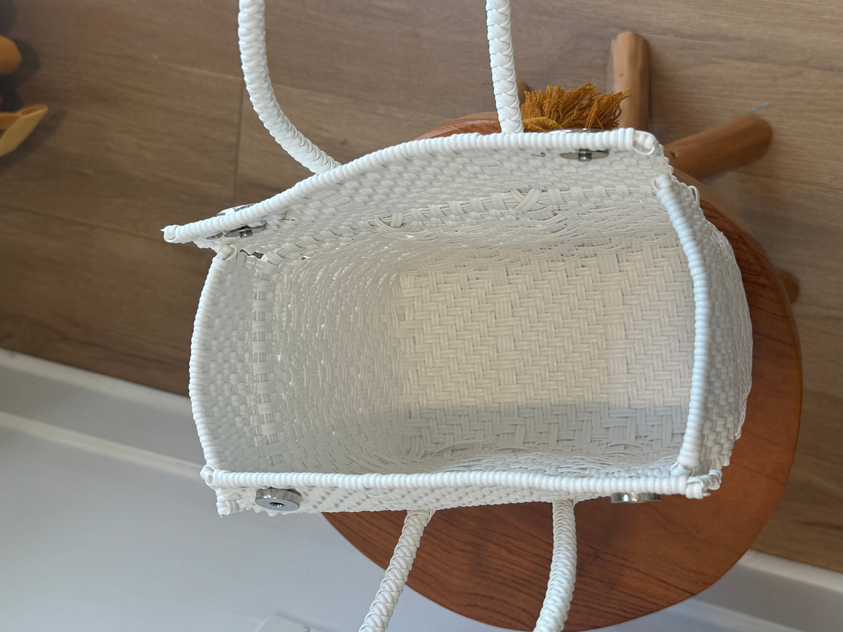 Mini Basket | White Sierra Diamond Weave