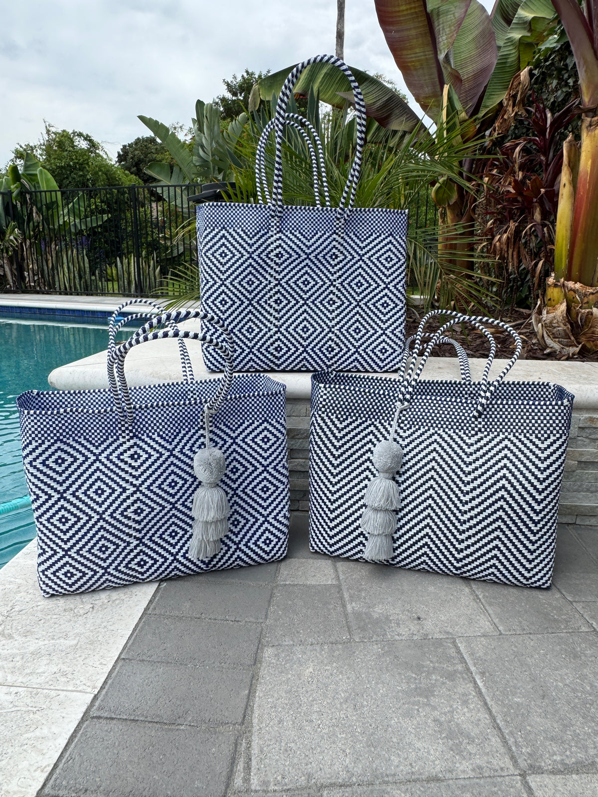 Valentina Mercado Tote | Pacific Blue Chevron