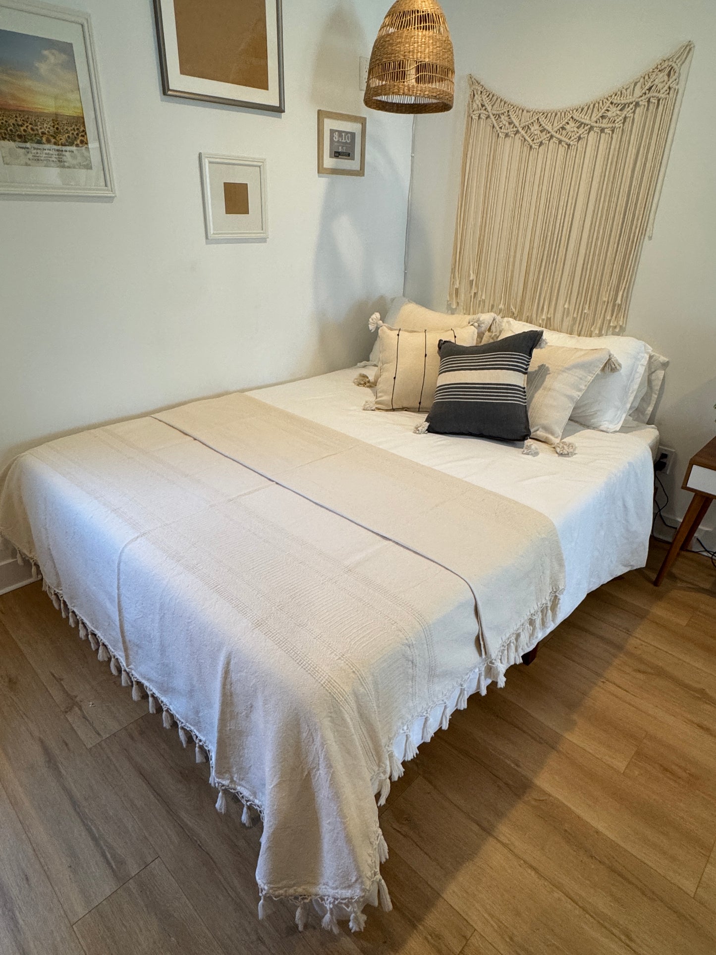 100% Cotton Woven Quilt | Natural      Double