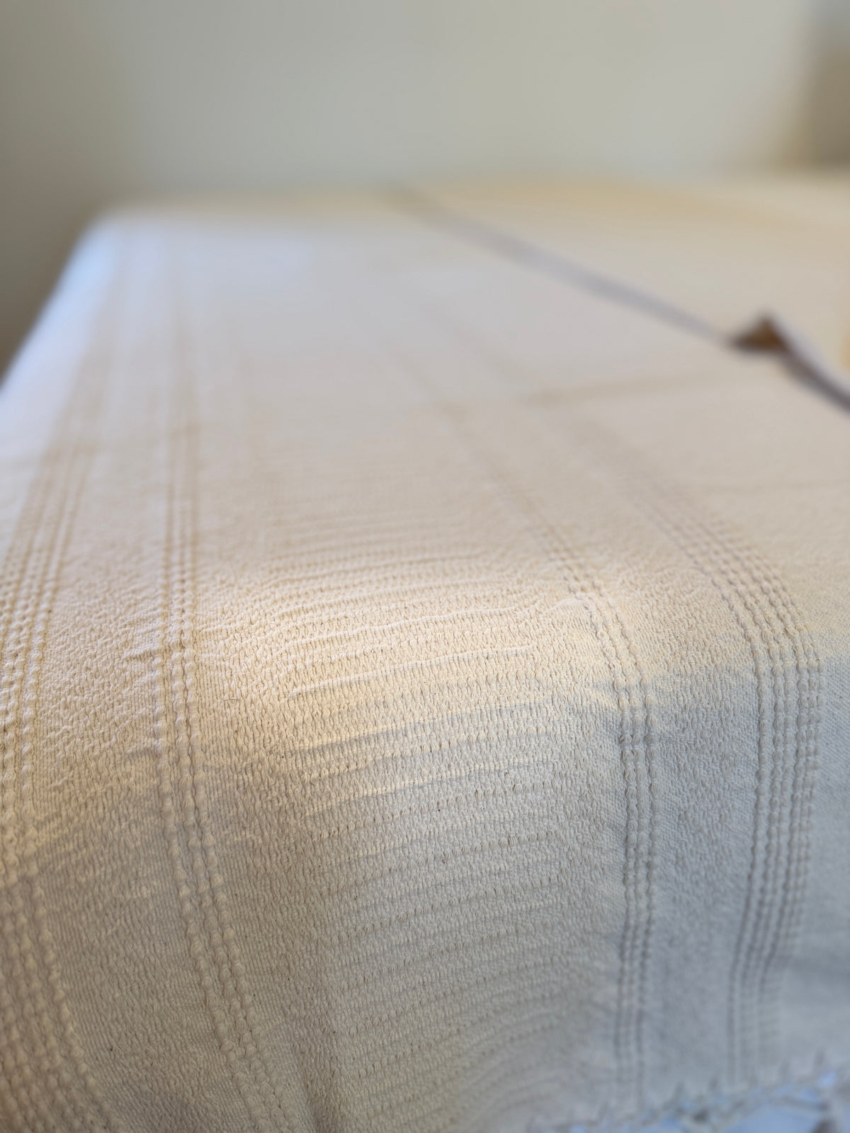 Mexican Handwoven Cotton Quilt | Natural      Double