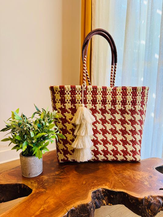 Camila Tote Bag w/ Leather Straps   | Large