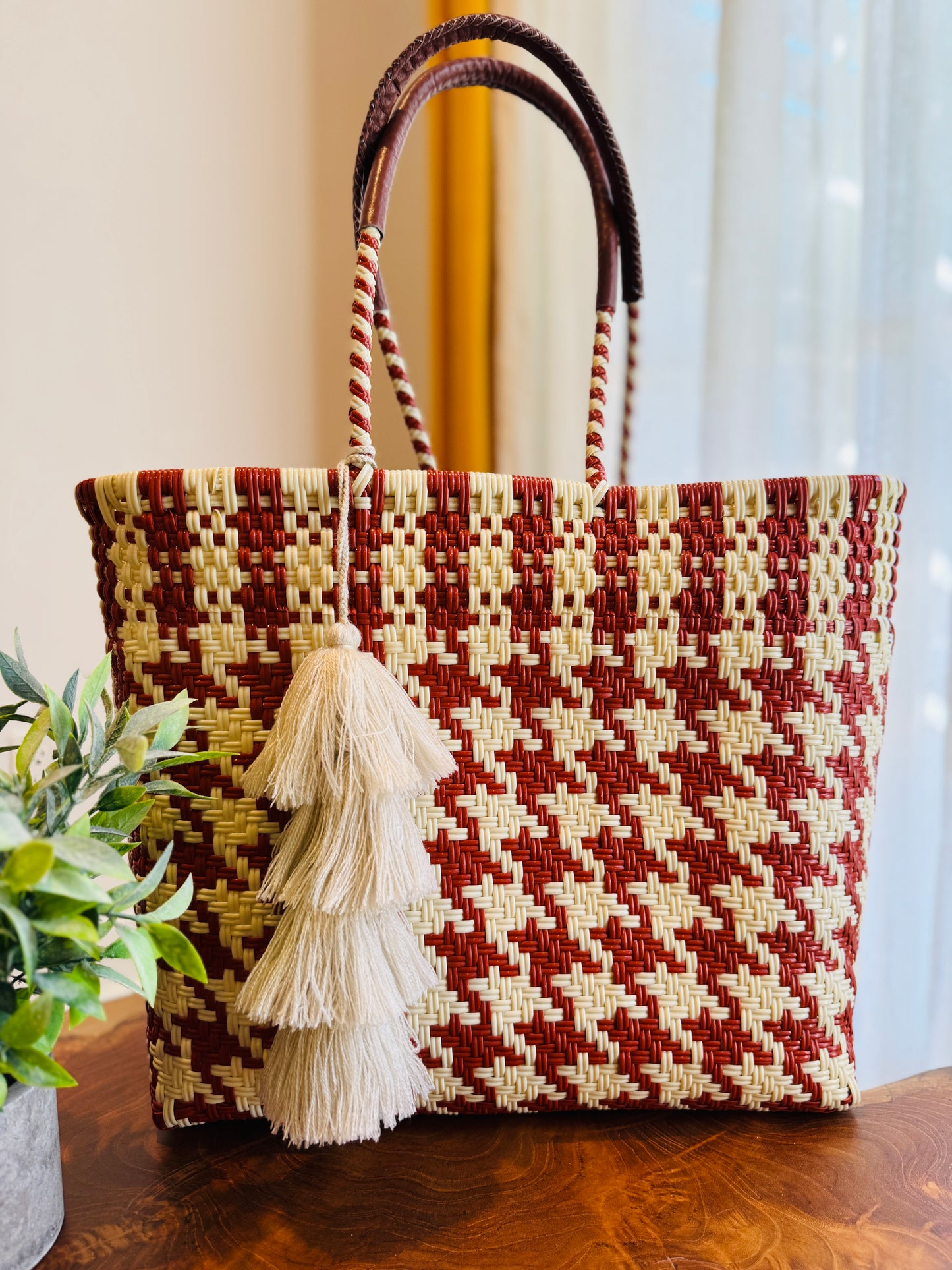 Camila Tote Bag w/ Leather Straps   | Large