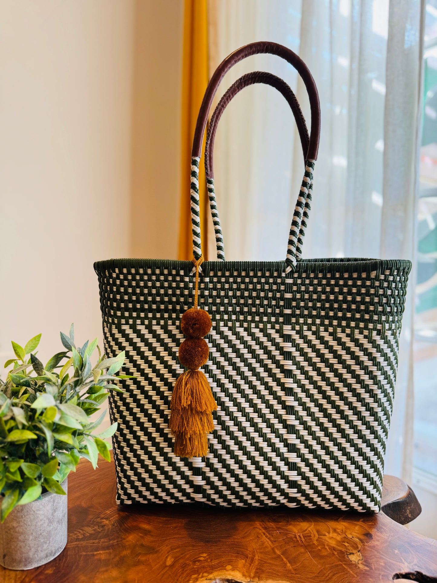 Camila Tote Bag w/ Leather Straps  | Large