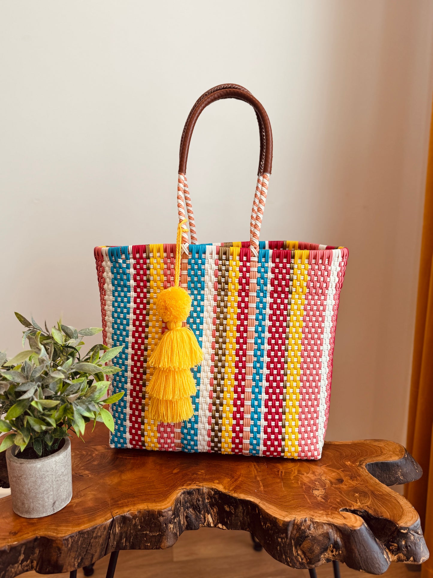 Camila Tote Bag w/ Leather Straps   | Large