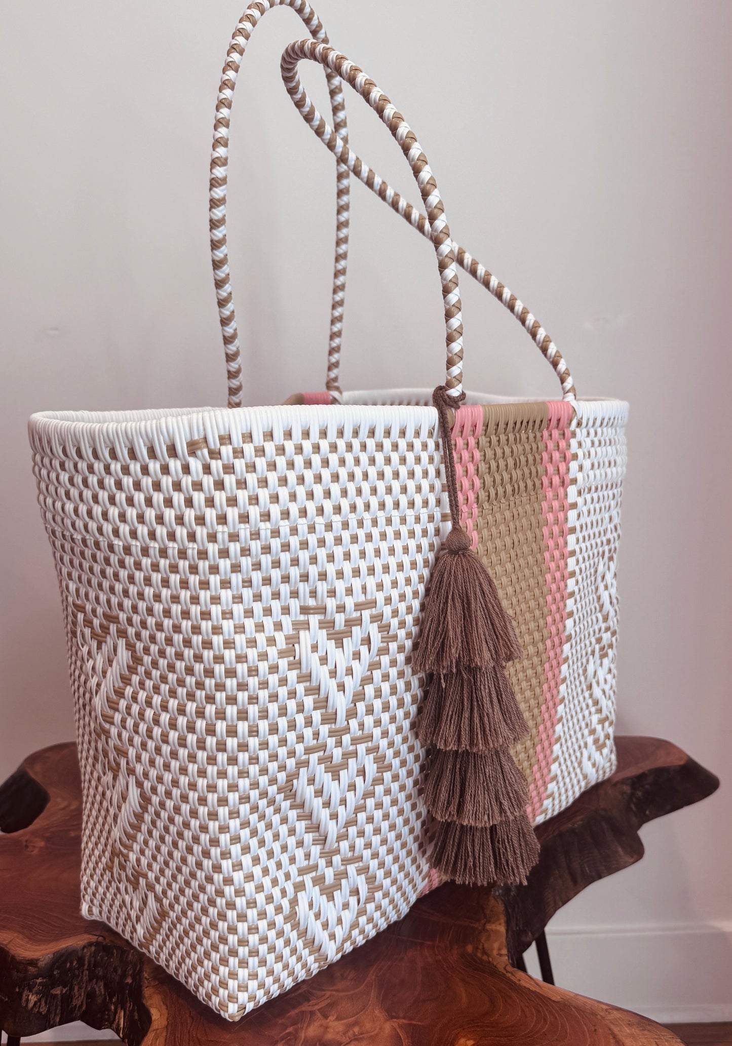 Playa Grande Tote  | Peach Sand Hearts