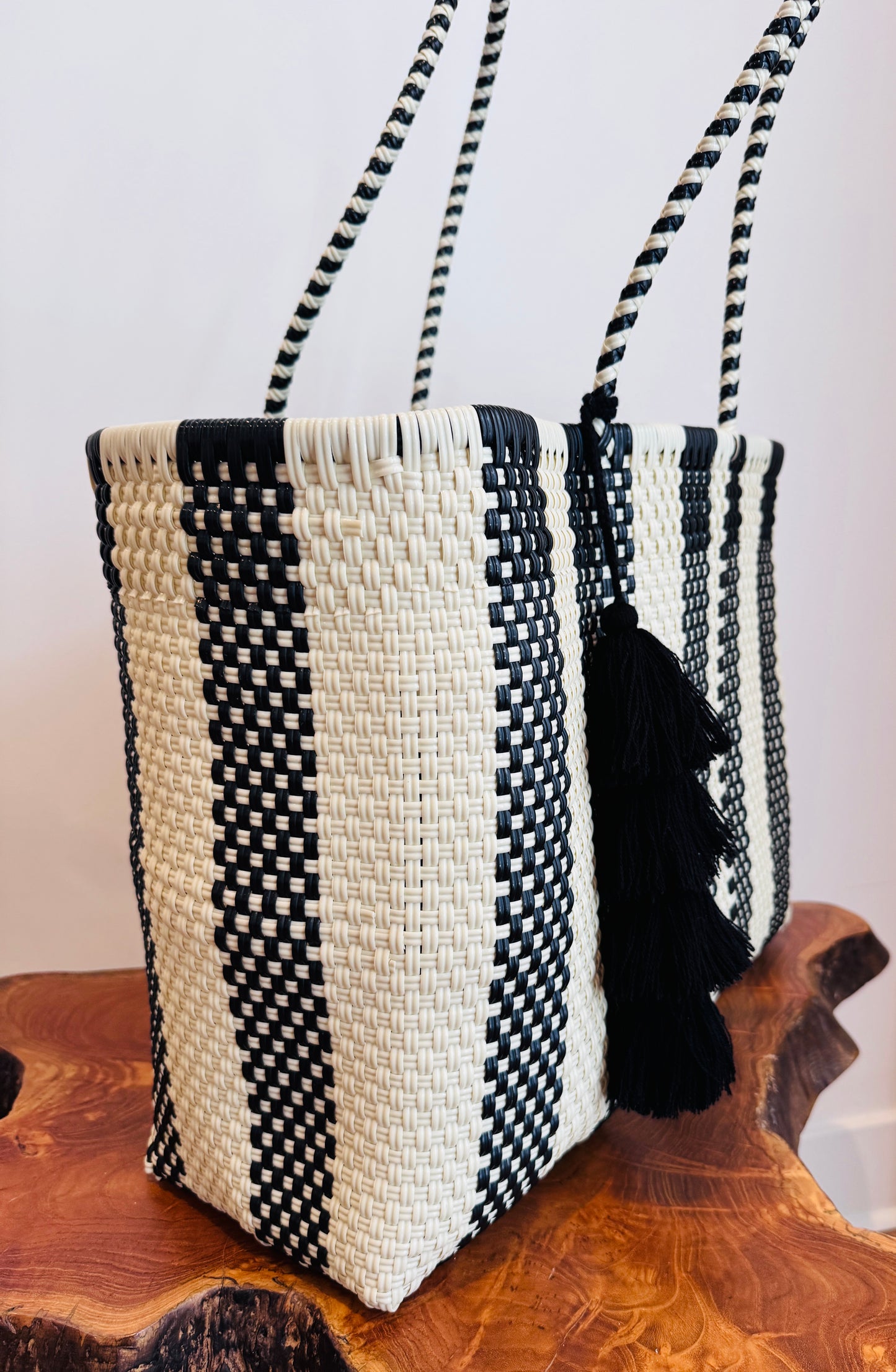 Classic Tote  | Onyx and Bone Camino Stripe