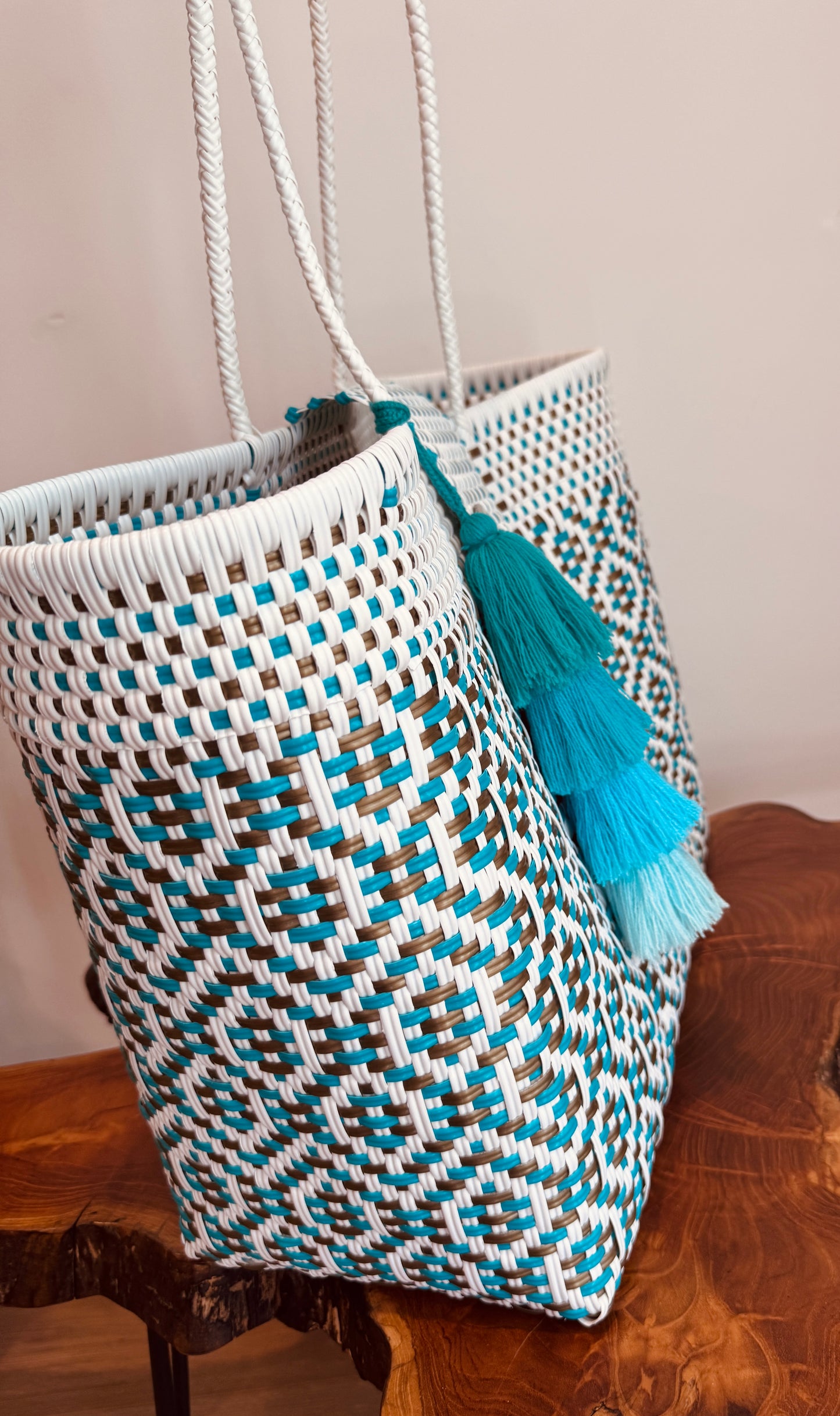 Playa Grande Tote  | Coastal Blue Sierra Weave