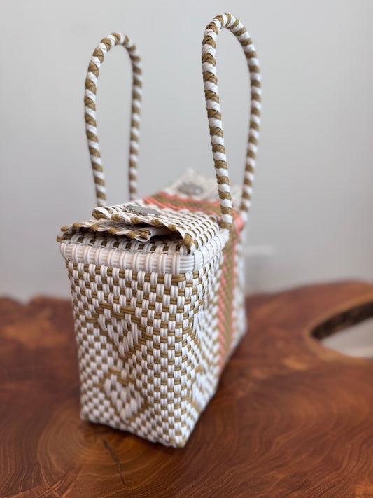 Mini Basket | Peach Sand Hearts