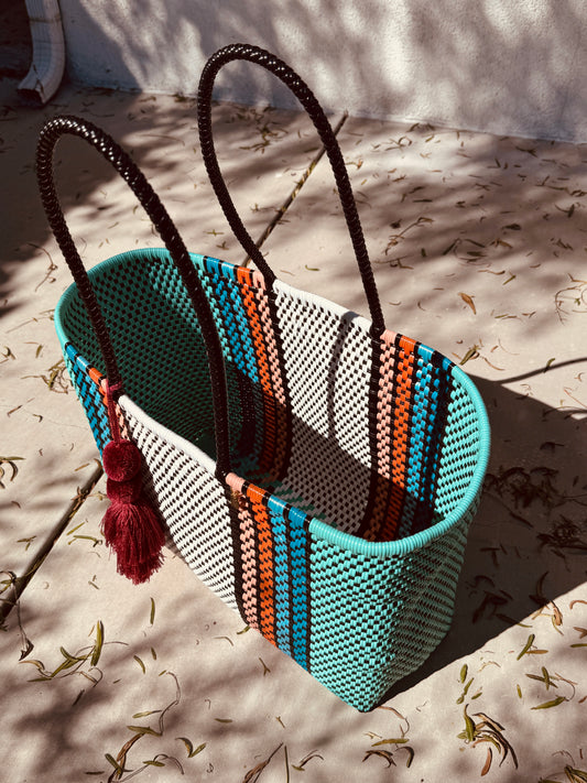 Playa Grande Tote | Coral Reef Stripe