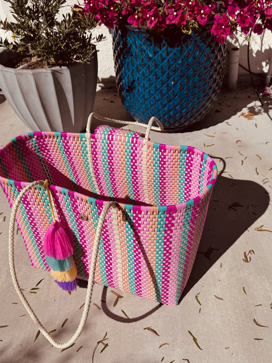 Playa Grande Tote  | Fiesta Stripe