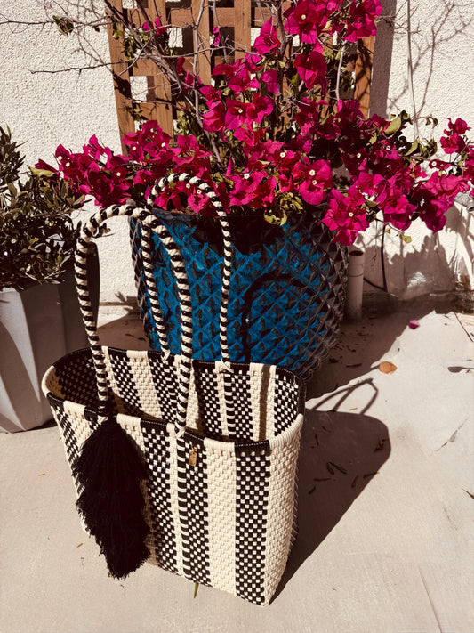 Classic Tote  | Onyx and Bone Camino Stripe