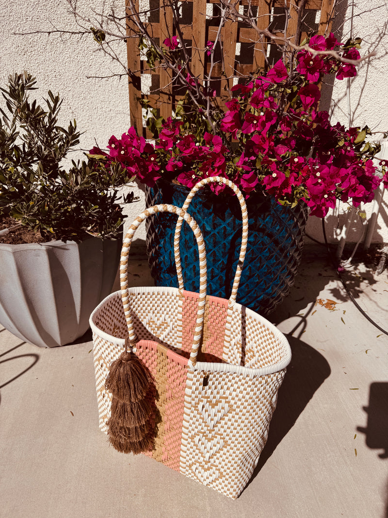 Classic Tote | Peach Sand Hearts