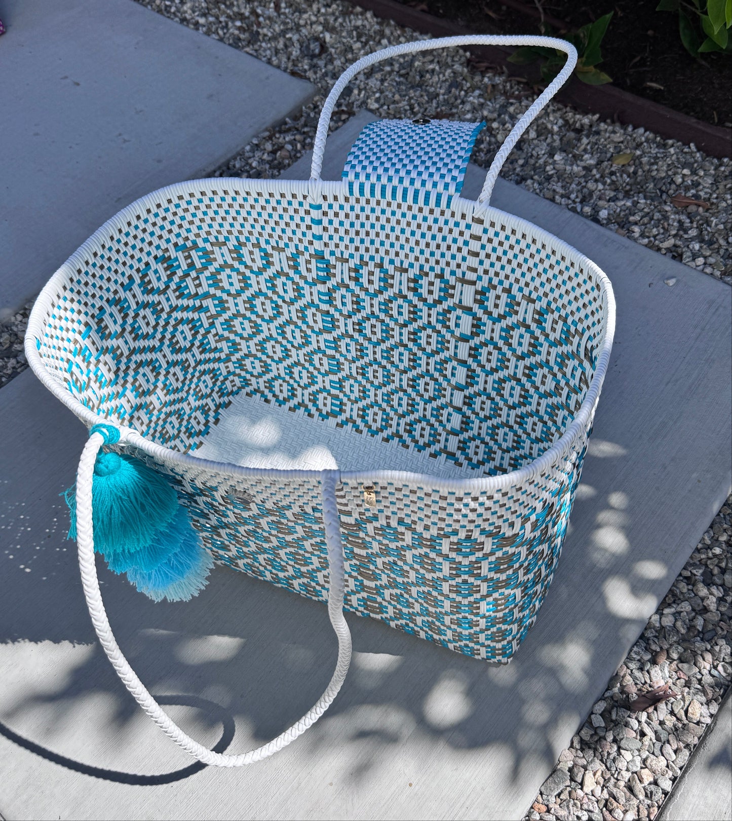 Playa Grande Tote  | Coastal Blue Sierra Weave