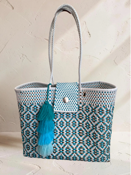 Playa Grande Tote  | Coastal Blue Sierra Weave