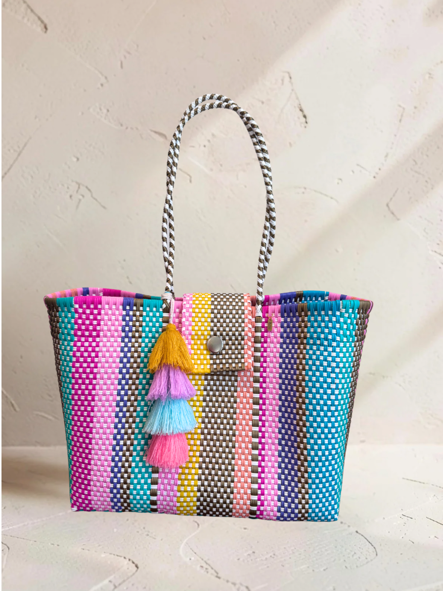 Playa Grande Tote  | Confetti Stripe