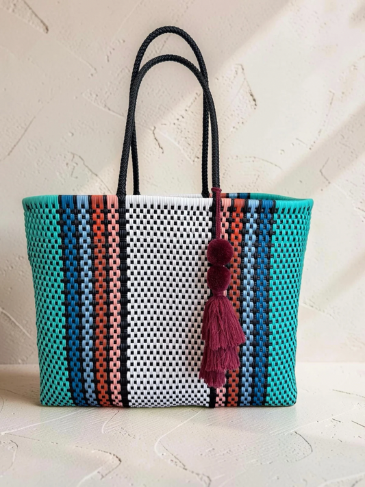 Playa Grande Tote | Coral Reef Stripe