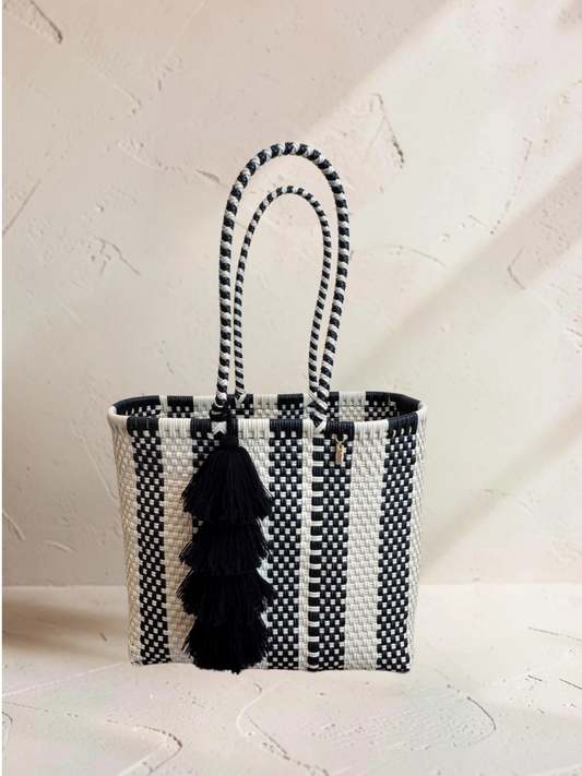 Classic Tote  | Onyx and Bone Camino Stripe